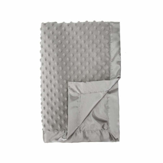 Picture of Pro Goleem Grey Baby Soft Minky Dot Blanket with Silky Satin Backing Baby Gifts for Girls and Boys (Gray, 30’’ x 40’’)