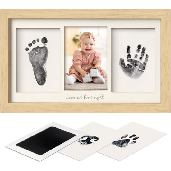 Picture of Inkless Baby Hand And Footprint Kit - Ink Pad for Baby Hand and Footprints,Dog Paw Print Kit,Dog Nose Print Kit,Clean Touch Newborn Print Kit,Baby Registry,Baby Shower Gifts,Girls,Boys (Ash Wood)