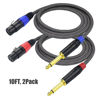 Picture of Ihurllu Unbalanced 1/4" TS Mono to XLR Female Microphone Cable, 10Feet 6.35mm Quarter inch to XLR Audio Patch Cord, Nylon Braided Heavy Duty, Copper Shielded Noise Free, for Speaker Mixer Interface