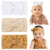 Picture of jollybows 3PCS Baby Nylon Headbands Hairbands Hair Bow Elastics for Baby Girls Newborn Infant Toddlers Kids - White Beige Ginger