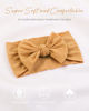 Picture of jollybows 3PCS Baby Nylon Headbands Hairbands Hair Bow Elastics for Baby Girls Newborn Infant Toddlers Kids - White Beige Ginger