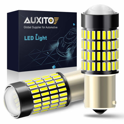 Picture of AUXITO 1156 LED Bulb for Reverse Lights, 500% Super Bright White 1141 1073 7506 LED Bulbs with Projector Replacement for Reverse Lights Tail Brake Signal Back Up Parking Lights, 6000K Xenon White