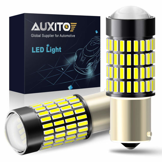 Picture of AUXITO 1156 LED Bulb for Reverse Lights, 500% Super Bright White 1141 1073 7506 LED Bulbs with Projector Replacement for Reverse Lights Tail Brake Signal Back Up Parking Lights, 6000K Xenon White