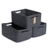 Picture of MiniArk Large Storage Baskets for Shelves, Closet Organizers and Storage Bins for Clothes Blanket Towels, Baby Nursery, Toy Baskets Box, Woven Rope Baskets, 17 x 13 x 7.5”, 3 Packs Dark Gray