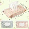 Picture of FEBSNOW 2 Pack Baby Wipes Dispenser, Portable Refillable Wipe Holder Baby Wipes Container Travel Wipes Case Reusable Wet Wipes Pouch (Floral)