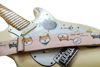 Picture of MUSIC FIRST Original Design, 2 inch width (5cm), Vintage Ukiyoe Style Pink Canvas Shiba Inu Electric Guitar Strap Bass Strap (Shiba Inu)