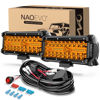 Picture of NAOEVO 7 Inch Amber LED Light Bar, 240W 24,000LM Offroad Fog/Driving Lights LED Pods with 2 Leads Wiring Harness Kit, Spot & Flood LED Work Lights for Truck Boat UTV ATV, 2-Pack (Amber)