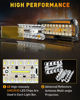Picture of NAOEVO 7 Inch Amber LED Light Bar, 240W 24,000LM Offroad Fog/Driving Lights LED Pods with 2 Leads Wiring Harness Kit, Spot & Flood LED Work Lights for Truck Boat UTV ATV, 2-Pack (Amber)