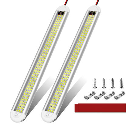 Picture of 12v LED Interior Light Bar，CT CAPETRONIX 120LEDs 1500LM 8W DC 12 Volt led Strip Lights with ON/Off Switch，for Enclosed Cargo Trailer, Car RV Van Truck Lorry Camper Boat Caravan Motorhome (2Pack)
