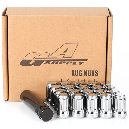 Picture of GAsupply 1/2 x 20 Lug Nuts, 1/2''-20 Closed End 6 Spline Tuner Lug Nut Set 1.38" 35mm Tall Conical Seat 60 Degree Lug Nuts, 20 Pack+1 Socket Key