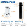 Picture of GAsupply 1/2 x 20 Lug Nuts, 1/2''-20 Closed End 6 Spline Tuner Lug Nut Set 1.38" 35mm Tall Conical Seat 60 Degree Lug Nuts, 20 Pack+1 Socket Key