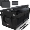 Picture of FORTEM SUV Trunk Organizer, Car Organizer, Collapsible Multi-Compartment Storage Bag for Car Accessories for Women Men, Non Slip Bottom, Adjustable Straps, Foldable Cover 50L (Standard, Black)