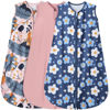 Picture of BSTOPPT 3 Pack Baby Sleep Sack 100% Rayon Cotton Baby Sleeping Bag 2-Way Zipper Toddler Wearable Blankets TOG 0.3. (Gerbera&Tulips&Pink, 0-6 Months)