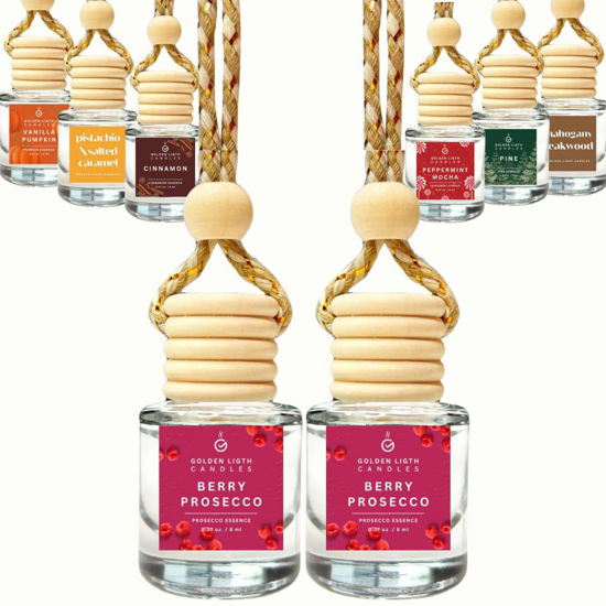 Picture of Car Air Freshener Hanging (Pack of 2) | Berry Prosecco Car Scent | Cute Car Fragrance Oil Diffuser | Car Fresheners for Women & Men | Holiday Edition | Made in USA | Buy 2+ and Save 33%*