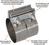 Picture of Exhaust Band Clamps 3" Lap Joint 304 Stainless Steel Exhaust Pipe Muffler Band Clamp (3 Inch 4 Pack)