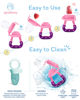Picture of Baby Food Feeder/Fruit Feeder Pacifier Nibbler (2 Pack) - Infant Teething Toys | Silicone Feeder Baby | Mesh teethers for Babies | Baby Feeding Essentials | Frozen Breastmilk Teether (Pink&Green)