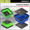 Picture of PR1ME Upgrade Collapsible Magnetic Parts Tray Set, 3 Pack, Foldable Magnetic Tool, 4.25 inch Square Silicone Bowls with Magnetic Base Stores and Organizes Small Parts and Tools