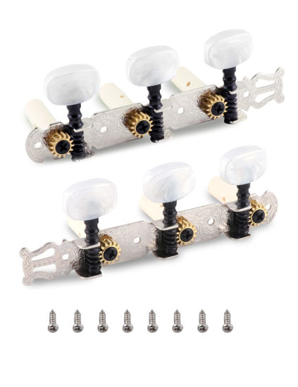 Picture of Metallor 3 on a Plank Guitar Tuning Pegs Gold Plated Machine Heads Tuning Keys Tuners Single Hole for Classical Guitar 3L 3R.