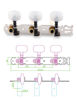 Picture of Metallor 3 on a Plank Guitar Tuning Pegs Gold Plated Machine Heads Tuning Keys Tuners Single Hole for Classical Guitar 3L 3R.