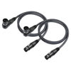 Picture of Devinal Right Angle XLR Cable, Angle Male XLR to Straight Female XLR Microphone Mic Cable Cord, 90 Degree XLR Male Adapter for Sound Devices Mixer Recorder 3.3 FT 2 pcs