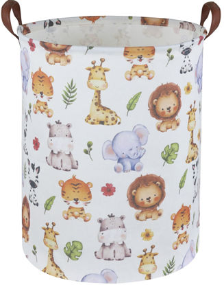 Picture of Sanjiaofen Kids Laundry Hamper,Baby Laundry Basket Animal Storage Baskets for Kids Room Decor,Nursery Hamper,Bedroom,Toy Organizer,(Cute Animal)