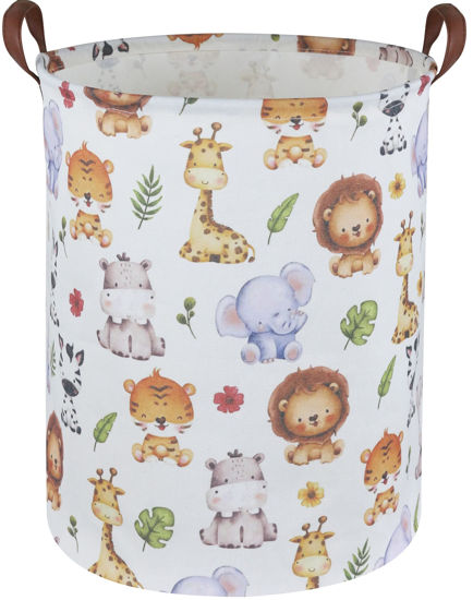 Picture of Sanjiaofen Kids Laundry Hamper,Baby Laundry Basket Animal Storage Baskets for Kids Room Decor,Nursery Hamper,Bedroom,Toy Organizer,(Cute Animal)