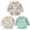 Picture of HaimoBurg 3 Pcs Waterproof Long Sleeves Baby Bibs Weaning Smock Bib 3-24 Months