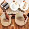 Picture of 3 Pieces Crystal Singing Bowl Mallet Set, Include Thick Suede Striker Solid and Hollow Sound Bowl Stick, Crystal Singing Bowl Rubber Mallet with Wood Handle for Playing Singing Bowl