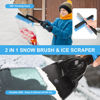 Picture of Yougfin 2 in 1 Extendable Snow Brush with Ice Scraper for Car Windshield, 33 Inch Car Window Scraper & Foam Snow Removal Brush for SUV, Heavy Duty Snow Cleaner for Truck Van, 360° Pivoting Head