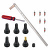 Picture of Febrytold Tire Valve Stem Tool Remover & Installation, 6 Pcs TR412 Snap-in Valve Stems with Valve Stem Cores, 1 Pcs Single Head Tire Valve Core Remover Installer Tool (14 Pcs)