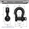 Picture of AUTMATCH D Ring Shackle 3/4" Shackles (2 Pack) 41,887Ibs Break Strength, Clevis Shackle with 7/8" Screw Pin and Shackle Isolator Washer Kit for Tow Strap Winch Off Road Vehicle Recovery, Frosted Black