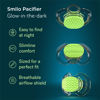 Picture of Smilo Baby Pacifier with Orthodontic Design for Healthy Dental Development - Stage 2 for Babies 3-9 Months - Pack of 3X 100% Silicone Pacifiers BPA Free - Glow-in-The-Dark