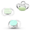 Picture of Smilo Baby Pacifier with Orthodontic Design for Healthy Dental Development - Stage 1 for Babies 0-3 Months - Pack of 3X 100% Silicone Newborn Pacifiers BPA Free - Glow-in-The-Dark