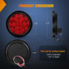 Picture of Nilight 4PCS 4” 12LED Round Reverse Brake Turn Tail Lights w/Surface Mount Grommet Plugs IP67 Trailer Tail Lights for Truck Trailer RV (White and Red)