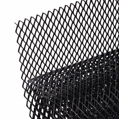 Picture of AggAuto Universal 40"x13" Car Grill Mesh - Aluminum Alloy Automotive Grille Insert Bumper 10x20mm Rhombic Hole, One of the Most Multifunctional Shape Grids 100x33cm Black