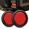 Picture of Nilight 4Inch Round Trailer Tail Light 2PCS 24LED Red Stop Brake Turn Marker Light w/Flush Mount Grommets Plugs IP67 Waterproof for 12V Truck Trailer Bus RV Camper ATV UTV