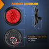 Picture of Nilight 4Inch Round Trailer Tail Light 2PCS 24LED Red Stop Brake Turn Marker Light w/Flush Mount Grommets Plugs IP67 Waterproof for 12V Truck Trailer Bus RV Camper ATV UTV