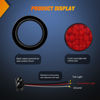 Picture of Nilight 4PCS 4” 12LED Red Round Stop Brake Turn Tail Lights w/Surface Mount Grommet Plugs IP67 Trailer Tail Lights for Truck Trailer RV