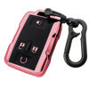 Picture of Kirsnda for Chevrolet key fob cover case with keychain,Soft TPU key Shell/skin,4-Buttons fit GMC chevy Colorado Silverado Suburban Tahoe Silverado Remote Key Vehicle Accessories(Pink)