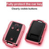 Picture of Kirsnda for Chevrolet key fob cover case with keychain,Soft TPU key Shell/skin,4-Buttons fit GMC chevy Colorado Silverado Suburban Tahoe Silverado Remote Key Vehicle Accessories(Pink)