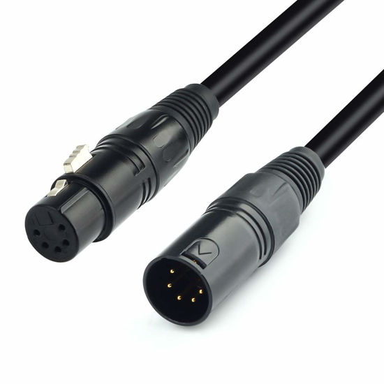 Picture of SiYear DMX-512 XLR 5 Pin Male to XLR 5 Pin Female DMX Lighting Cable(1.5M/5FT)