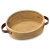 Picture of ABenkle Small Woven Basket with Handles, Mini Rope Storage Basket, Tiny Cute Shelf Basket, Oval Decorative Toys Basket for Nursery, Kids Room, Empty Gift Basket Baby Basket, 9.4" x 5.9" x 3.9" XS