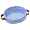 Picture of ABenkle Small Woven Basket with Handles, Mini Rope Storage Basket, Tiny Cute Shelf Basket, Oval Decorative Toys Basket for Nursery, Kids Room, Empty Gift Basket Baby Basket, 9.4" x 5.9" x 3.9" - XS
