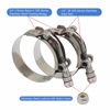 Picture of Roadformer 2" T-Bolt Hose Clamp - Working Range 56mm - 64mm for 2" Hose ID, Stainless Steel Bolt, Stainless Steel Band Floating Bridge and Nylon Insert Locknut (56mm - 64mm, 2 pack)