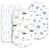 Picture of GRSSDER Stretchy Ultra Soft Bassinet Fitted Sheets 3 Pack, Universal Fitted for Bassinets Baby Cradle Moses Basket Oval Rectangle Mattress Safe and Snug, Pretty Bassinet Sheet for Baby, Navy Blue