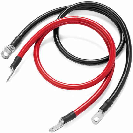 Picture of Spartan Power Battery Cable 6 Foot 2/0 Gauge AWG Wire Set 3/8" M10