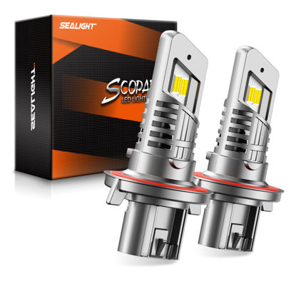 Picture of SEALIGHT 2024 Newest H13 Bulbs, 24000LM 6500K Cool White H13/9008 Fog Light Bulbs, 1:1 Mini Size, Powersports Accessory Lights or Fog Light with Cooling Fan, Plug-N-Play, Pack of 2