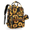 Picture of Tuwubi Diaper Bag Backpack, Baby Essentials Travel Tote Bag, Multi function Waterproof Backpacks, Travel Essentials with Stroller Straps & Pacifier Case - Sunflower