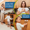 Picture of Child Safety Strap Locks (10 Pack) Baby Locks for Cabinets and Drawers, Toilet, Fridge & More. 3M Adhesive Pads. Easy Installation, No Drilling Required, White/Gray