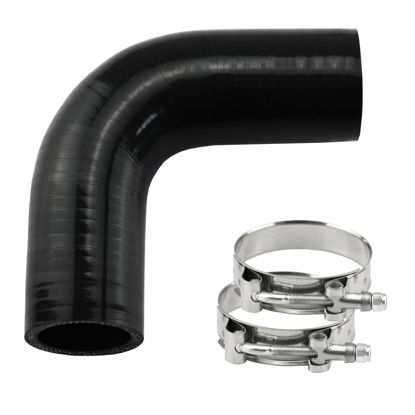 Picture of Ucreative 90 Degree Elbow 4-Ply High Performance Coupler Silicone Hose for Vehicle with T-Bolt Clamp ID: 1.5"(38mm)